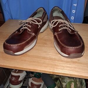 Dunham Captain Brown Leather Casual Boat Shoes In A Size 13 2E.